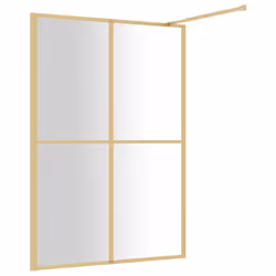 vidaXL Walk-in Shower Wall with ESG Glass Bathroom Screen Shower Partition - gold, 140 x 195 cm - Additional view 4