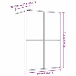 vidaXL Walk-in Shower Wall with ESG Glass Bathroom Screen Shower Partition - gold, 140 x 195 cm - Additional view 6