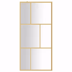vidaXL Walk-in Shower Wall Bath Screen Shower Screen with Clear ESG Glass Gold