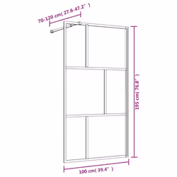 vidaXL Walk-in Shower Wall Bath Screen Shower Screen with Clear ESG Glass Red