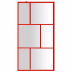 vidaXL Walk-in Shower Wall Bath Screen Shower Screen with Clear ESG Glass Red - Additional view 2