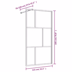 vidaXL Walk-in Shower Wall Bath Screen Shower Screen with Clear ESG Glass Red - Additional view 3