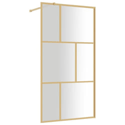 vidaXL Walk-in Shower Wall Bath Screen Shower Screen with Clear ESG Glass Gold