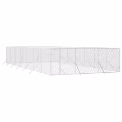 vidaXL Outdoor Dog Kennel Pet Cage Dog House Pet Crate Silver Galvanised Steel - 6 x 14 x 2 m