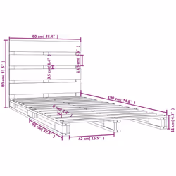 vidaXL Bed Frame Bedstead Wooden Bed Base Mattress Foundation Solid Wood Pine - natural