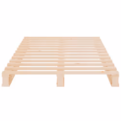 vidaXL Bed Frame Bedstead Wooden Bed Base Mattress Foundation Solid Wood Pine - natural - Additional view 8