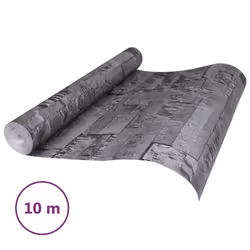 vidaXL Wallpaper Sheet Roll Wall Panels Decor Wall Covering 3D Stone Look - black