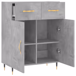 vidaXL Sideboard Storage Side Cabinet Cupboard Smoked Oak Engineered Wood - concrete grey - Additional view 4