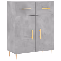 vidaXL Sideboard Storage Cabinet Cupboard High Gloss White Engineered Wood - concrete grey