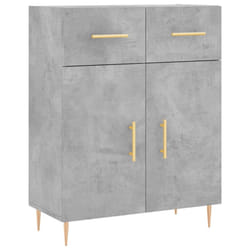 vidaXL Sideboard Storage Cabinet Cupboard High Gloss White Engineered Wood - concrete grey