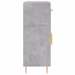 vidaXL Sideboard Storage Cabinet Cupboard High Gloss White Engineered Wood - concrete grey - Additional view 6