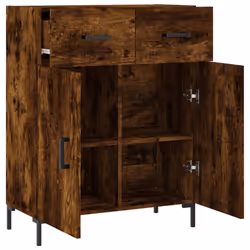 vidaXL Sideboard Storage Cabinet Side Cabinet Concrete Grey Engineered Wood - smoked oak - Additional view 4