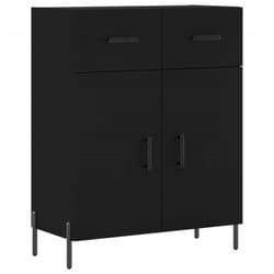 vidaXL Sideboard Storage Cabinet Side Cabinet Cupboard White Engineered Wood - black