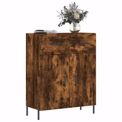 vidaXL Sideboard Storage Cabinet Side Cabinet Cupboard White Engineered Wood - smoked oak - Additional view 2
