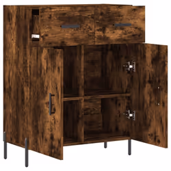 vidaXL Sideboard Storage Cabinet Side Cabinet Cupboard White Engineered Wood - smoked oak - Additional view 4