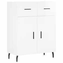vidaXL Sideboard Storage Cabinet Side Cabinet Cupboard Black Engineered Wood - high gloss white