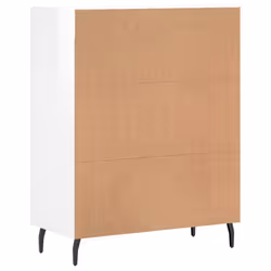 vidaXL Sideboard Storage Cabinet Side Cabinet Cupboard Black Engineered Wood - high gloss white - Additional view 7