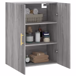 vidaXL Wall Mounted Cabinet Storage Cabinet Side Cabinet White Engineered Wood - grey sonoma - Additional view 4