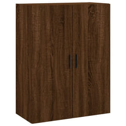 vidaXL Wall Mounted Cabinet Display Cabinet High Gloss White Engineered Wood - brown oak