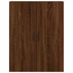vidaXL Wall Mounted Cabinet Display Cabinet High Gloss White Engineered Wood - brown oak - Additional view 6