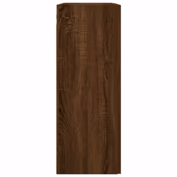 vidaXL Wall Mounted Cabinet Display Cabinet High Gloss White Engineered Wood - brown oak - Additional view 7