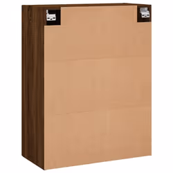 vidaXL Wall Mounted Cabinet Display Cabinet High Gloss White Engineered Wood - brown oak - Additional view 8