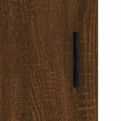 vidaXL Wall Mounted Cabinet Display Cabinet High Gloss White Engineered Wood - brown oak - Additional view 9