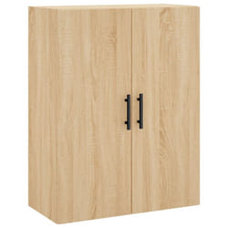 vidaXL Wall Mounted Cabinet Display Cabinet High Gloss White Engineered Wood - sonoma oak