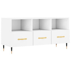 vidaXL TV Cabinet TV Unit Sideboard Media Unit TV Stand White Engineered Wood
