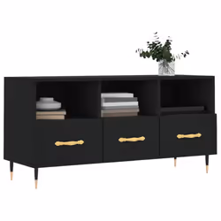 vidaXL TV Cabinet TV Unit Sideboard Media Unit TV Stand Black Engineered Wood