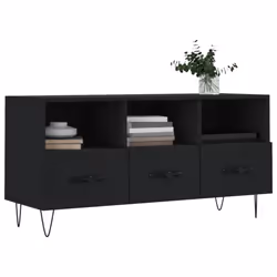 vidaXL TV Cabinet TV Unit Sideboard Media Unit TV Stand Black Engineered Wood
