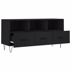 vidaXL TV Cabinet TV Unit Sideboard Media Unit TV Stand Black Engineered Wood - Additional view 5