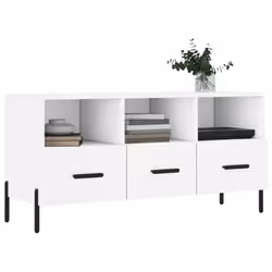 vidaXL TV Cabinet TV Unit Sideboard Media Unit TV Stand White Engineered Wood