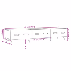 vidaXL TV Cabinet TV Unit Media Cabinet TV Stand Concrete Grey Engineered Wood - black - Additional view 3