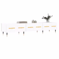 vidaXL TV Cabinet TV Unit Media Unit Sideboard TV Stand Black Engineered Wood - white
