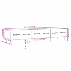 vidaXL TV Cabinet TV Unit Media Unit Sideboard TV Stand Black Engineered Wood - white
