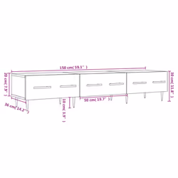 vidaXL TV Cabinet TV Unit Media Cabinet TV Stand Smoked Oak Engineered Wood - grey sonoma - Additional view 3