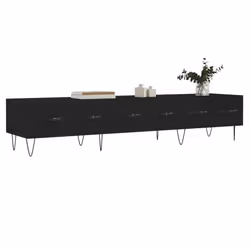 vidaXL TV Cabinet TV Unit Media Cabinet TV Stand Concrete Grey Engineered Wood - black