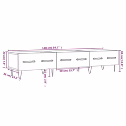 vidaXL TV Cabinet TV Unit Media Cabinet TV Stand Concrete Grey Engineered Wood - black