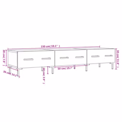 vidaXL TV Cabinet TV Unit Media Cabinet TV Stand Sonoma Oak Engineered Wood - high gloss white - Additional view 3