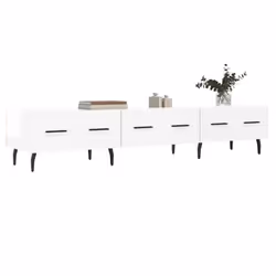 vidaXL TV Cabinet TV Console Sideboard Media Console White Engineered Wood - high gloss white - Additional view 2