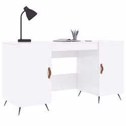 vidaXL Desk Computer Desk Writing Table Office Table Work Desk Engineered Wood - high gloss white