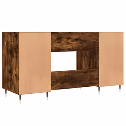 vidaXL Desk Computer Desk Writing Table Office Work Desk White Engineered Wood - smoked oak - Additional view 7