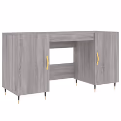 vidaXL Desk Computer Desk Writing Table Office Work Desk White Engineered Wood - grey sonoma