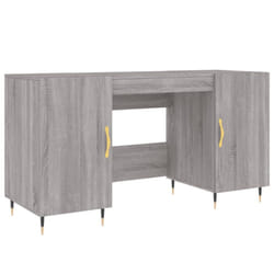vidaXL Desk Computer Desk Writing Table Office Work Desk White Engineered Wood - grey sonoma