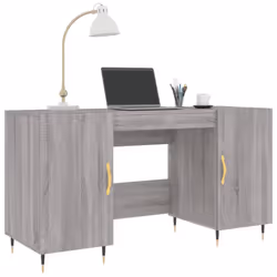 vidaXL Desk Computer Desk Writing Table Office Work Desk White Engineered Wood - grey sonoma