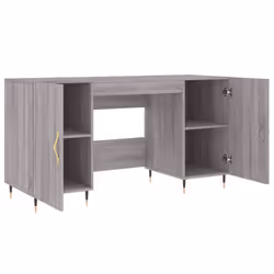 vidaXL Desk Computer Desk Writing Table Office Work Desk White Engineered Wood - grey sonoma - Additional view 4