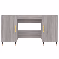 vidaXL Desk Computer Desk Writing Table Office Work Desk White Engineered Wood - grey sonoma - Additional view 5