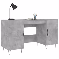 vidaXL Desk Computer Desk Writing Table Work Table Sonoma Oak Engineered Wood - concrete grey