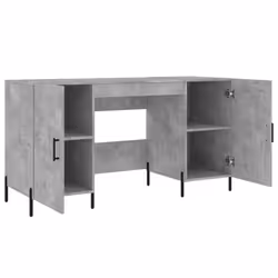 vidaXL Desk Computer Desk Writing Table Work Table Sonoma Oak Engineered Wood - concrete grey - Additional view 4